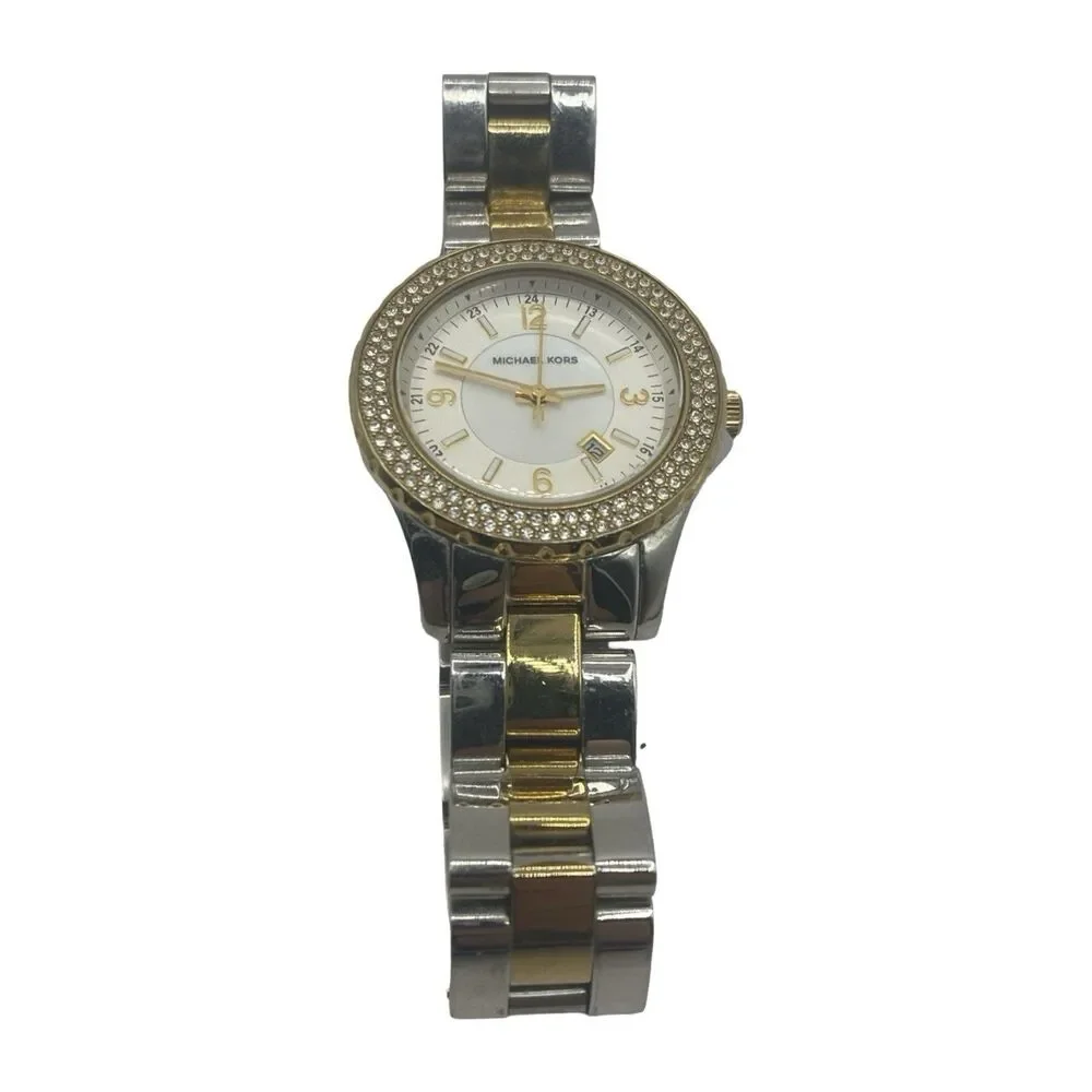 Michael Kors MK5584 Women's Two Tone Bracelet Quartz Watch Needs Battery MK-5584